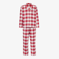 Хлопковый пижамный комплект свободного кроя в клетку Eberjey, цвет tartan plaid haute