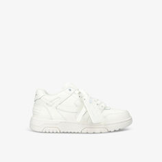 Кожаные низкие кеды Out Of Office с вышивкой Off-White, белый