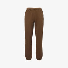 Приятные спортивные брюки из хлопкового джерси с фирменным принтом Pleasing, коричневый