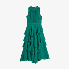 Платье миди Floryah с оборками Ted Baker, зеленый