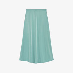 Sapino атласная юбка миди с завышенной талией Claudie Pierlot, цвет verts