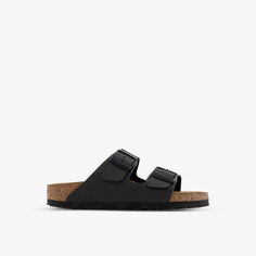 Босоножки Arizona из искусственной кожи с двумя ремешками Birkenstock, черный