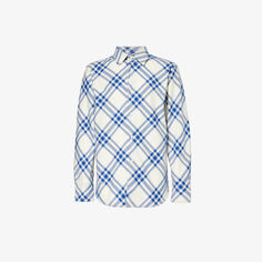 Хлопковая рубашка стандартного кроя в клетку Burberry, цвет salt ip check