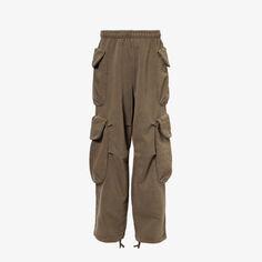 Широкие спортивные брюки карго из органического хлопкового джерси Gocar с карманами Entire Studios, цвет brunette