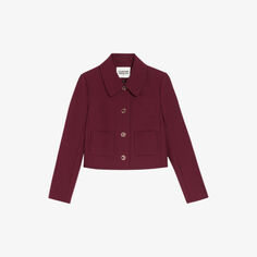 Короткий пиджак Vivienne из эластичной ткани с воротником-стойкой Claudie Pierlot, цвет rouges