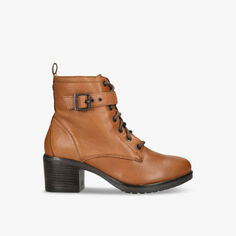 Уютные кожаные ботинки на каблуке с флисовой подкладкой Carvela Comfort, цвет tan
