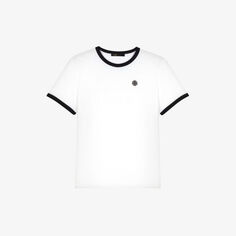 Хлопковая футболка Tperlo с вышитым логотипом Maje, цвет blanc