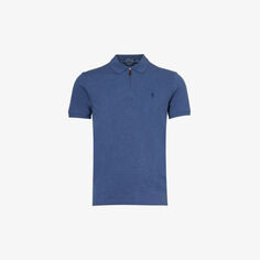 Рубашка-поло узкого кроя из эластичного хлопка с фирменной вышивкой Polo Ralph Lauren, темно-синий