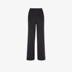 Edie широкие брюки из эластичной ткани с контрастной отделкой и высокой посадкой Whistles, черный