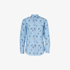 Рубашка прямого кроя с цветочным принтом из органического хлопка Paul Smith, синий