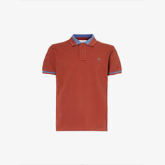 Классическая рубашка-поло из органического хлопка с полосатым воротником и пике Vivienne Westwood, красный