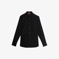 Рубашка Lecce из хлопка фактурной ткани классического кроя Ted Baker, черный