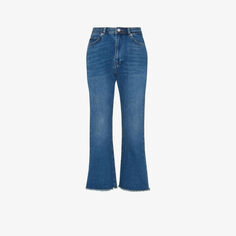 Аутентичные укороченные расклешенные джинсы со средней посадкой Whistles, синий
