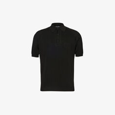 Трикотажная рубашка-поло с сетчатыми вставками Dolce &amp; Gabbana, черный
