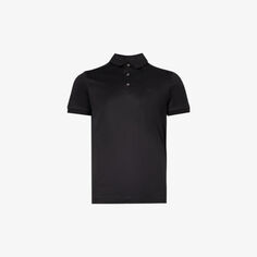 Рубашка-поло из джерси с вышитым логотипом Emporio Armani, цвет nero