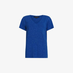 Emelyn тканая футболка с короткими рукавами и блестками Allsaints, синий