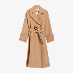 Пальто свободного кроя Gama из смесовой шерсти с поясом Claudie Pierlot, цвет naturels