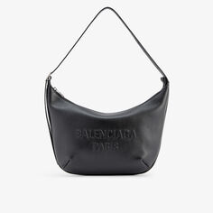 Кожаная сумка на плечо Mary-Kate с тисненым логотипом Balenciaga, черный