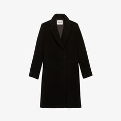Шерстяное пальто прямого кроя Goodbis средней длины Claudie Pierlot, цвет noir / gris