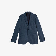 Tyrusj однобортный костюмный пиджак приталенного кроя из льна и смесовой шерсти Ted Baker, темно-синий
