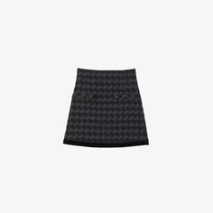 Твидовая мини-юбка Valina с узором «гусиные лапки» Sandro, цвет noir / gris