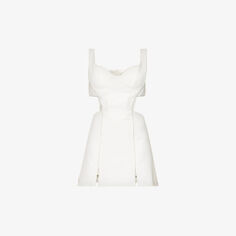 Платье мини из эластичной ткани узкого кроя с вырезом по бокам, украшенным пайетками Amy Lynn, белый