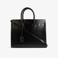 Маленькая кожаная сумка-тоут Sac De Jour Saint Laurent, цвет nero/nero