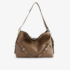 Кожаная сумка через плечо Voyou среднего размера с регулируемым ремнем Givenchy, коричневый