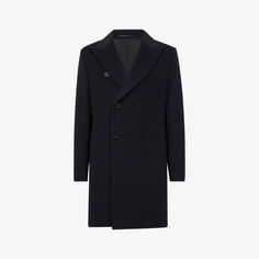 Двубортное пальто Timpano из смесовой шерсти Reiss, темно-синий