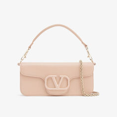 Кожаная сумка на плечо Locò с бляшкой-логотипом Valentino Garavani, розовый