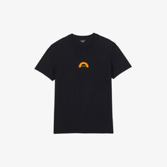 Хлопковая футболка Sandro x Wrangler с вышитым логотипом Sandro, цвет noir / gris