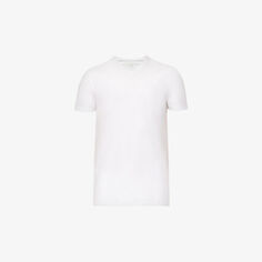 Комплект из двух футболок Daily Comfort из хлопка стрейч с V-образным вырезом Falke, белый