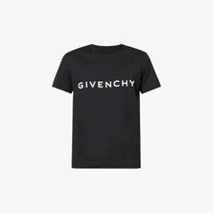 Футболка из хлопкового джерси с логотипом Givenchy, черный