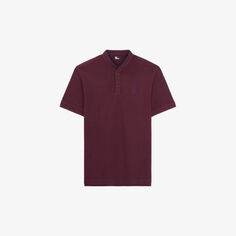 Хлопковая рубашка-поло стандартного кроя с вышитым логотипом The Kooples, бордовый
