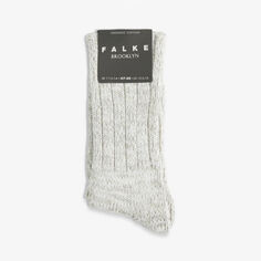 Носки Brooklyn из смесового органического хлопка стрейч с подъемом до щиколотки Falke, серый