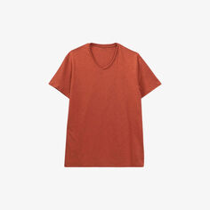 Хлопковая футболка с закругленной отделкой и короткими рукавами Ikks, цвет brique
