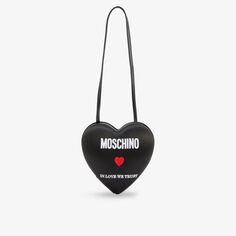 Атласная сумка через плечо Heartbeat Moschino, черный