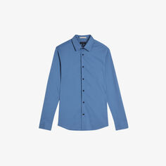 Рубашка Marros из хлопкового джерси с длинными рукавами Ted Baker, синий