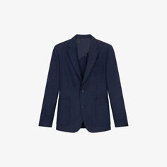 Куртка прямого кроя из смесовой шерсти Heaton с прорезными карманами Balibaris, темно-синий