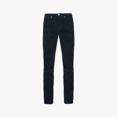 Прямые джинсы L&apos;homme из эластичного денима узкого кроя Frame, темно-синий