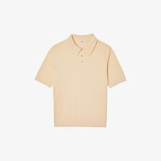 Рубашка-поло из хлопка с ребристым воротником Sandro, цвет naturels