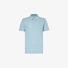 Рубашка-поло Riviera с накладными карманами Sunspel, синий