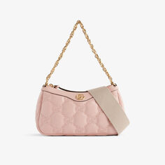 Кожаная сумка через плечо Matelassé Gucci, розовый