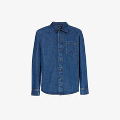 Джинсовая рубашка с прямым воротником и накладными карманами Apc, синий A.P.C.