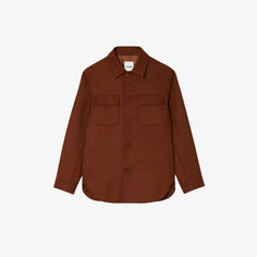 Тканая рубашка свободного кроя с накладными карманами Sandro, цвет bruns