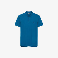 Хлопковая футболка-поло с короткими рукавами и вышитым логотипом The Kooples, синий