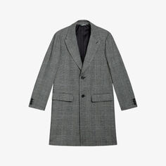 Пальто Raydash классического кроя из смесовой шерсти в клетку Ted Baker, серый
