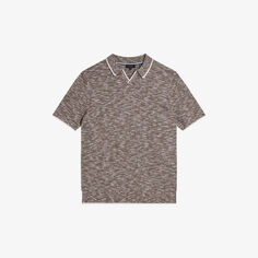 Рубашка-поло Plantr из переработанного хлопка с мраморной текстурой Ted Baker, коричневый