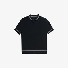 Рубашка-поло Maytain текстурированной вязки из переработанного хлопка Ted Baker, черный