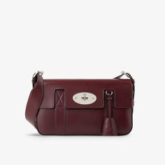 Сумка через плечо East West Bayswater из зернистой кожи Mulberry, цвет black cherry